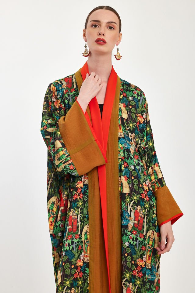 Ipek Saten Özel Tasarım Kimono