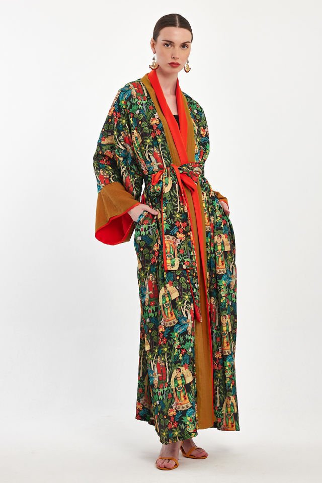 Ipek Saten Özel Tasarım Kimono