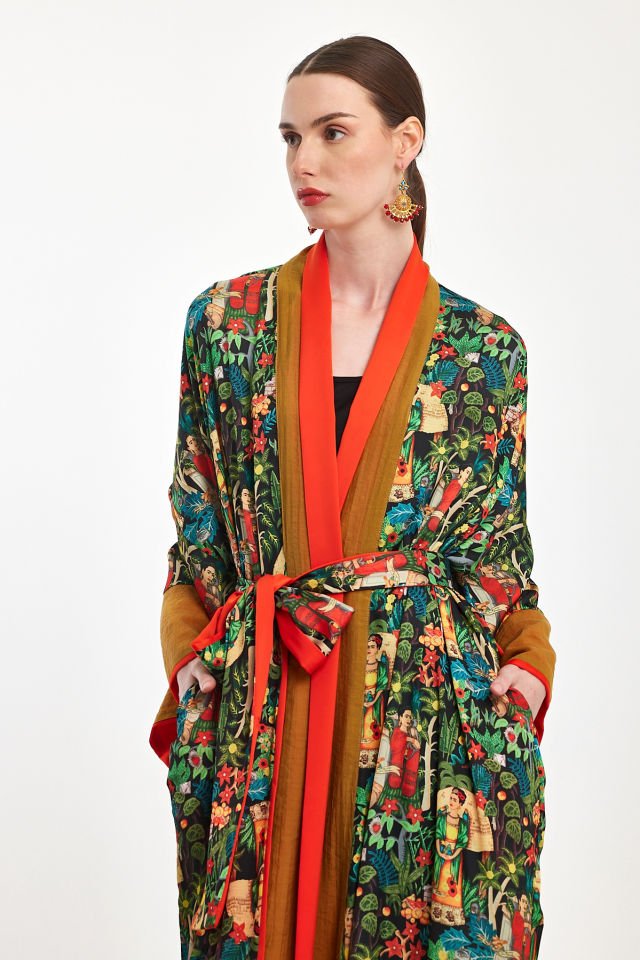 Ipek Saten Özel Tasarım Kimono