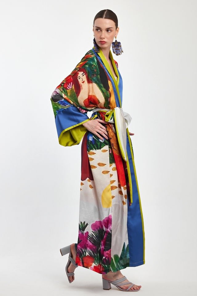 Silk Satin Special Design Kimono
