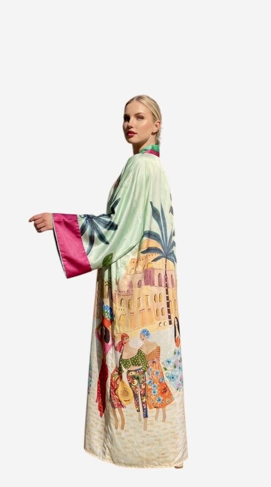 الحرير الساتان تصميم خاص كيمونو