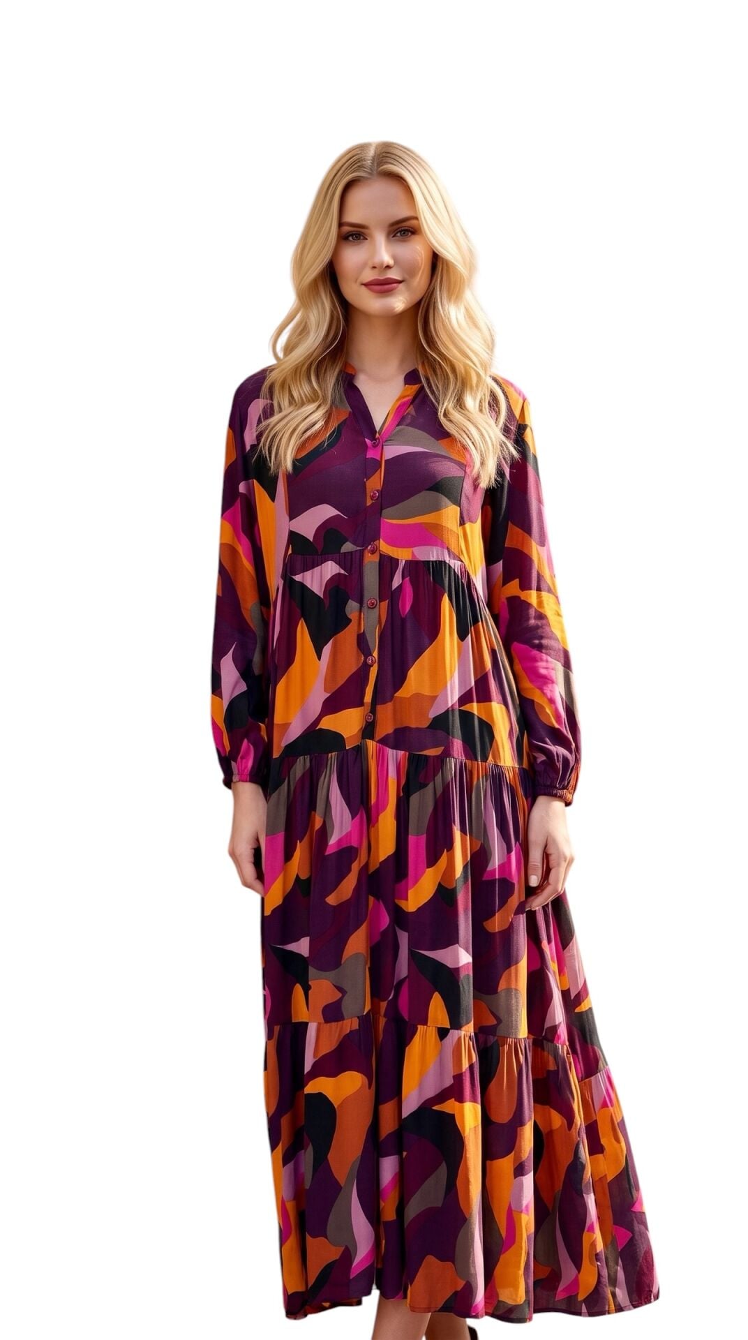 Patterned Collar Special Design Dress