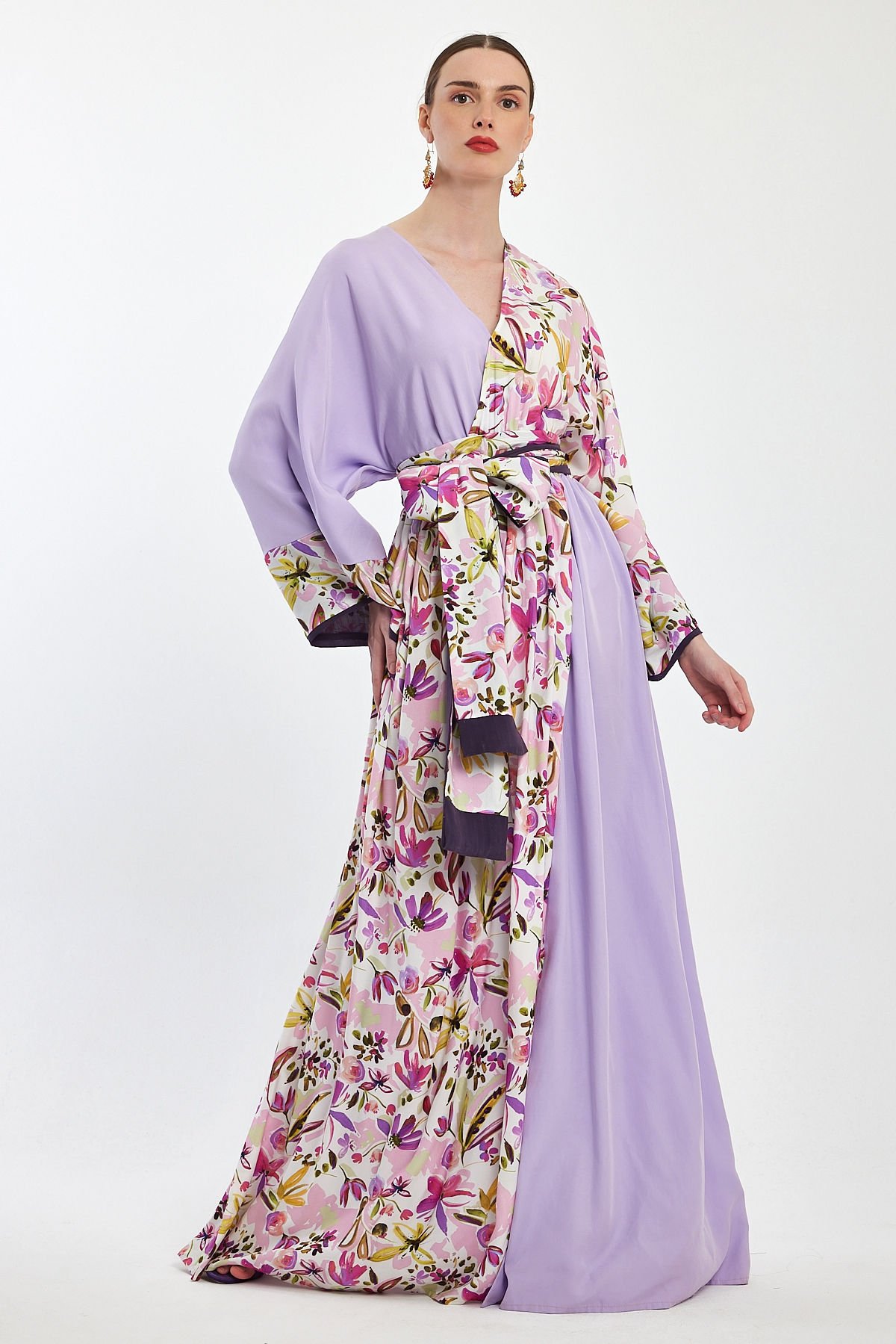 Patterned Double - Breasted  Special Design Dress