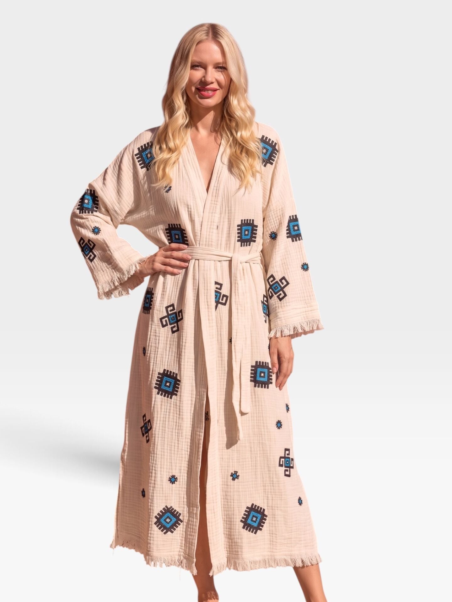 Handmade Woodblock Print Special Design Kimono