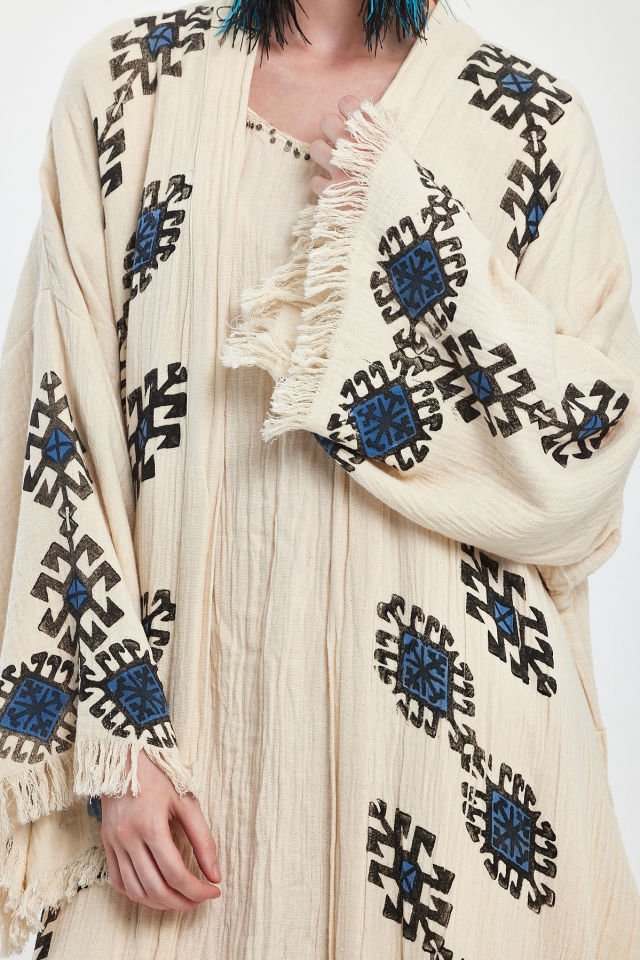 Handmade Woodblock Print Special Design Kimono