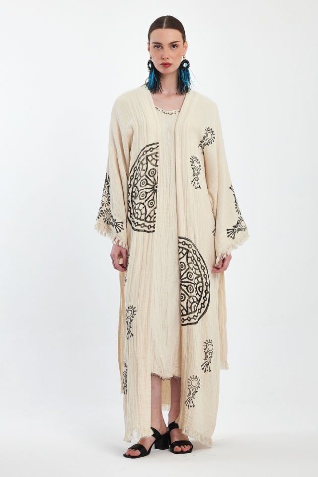 Handmade Woodblock Print Special Design Kimono