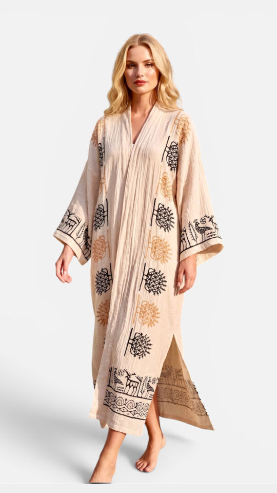 Handmade Woodblock Print Special Design Kimono