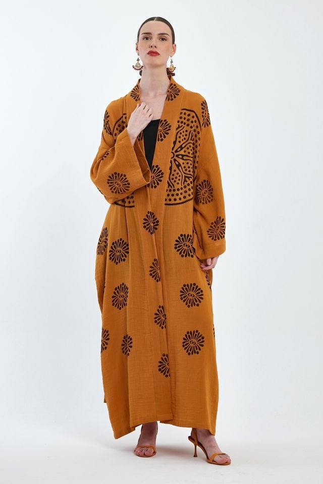 Handmade Woodblock Print Special Design Kimono
