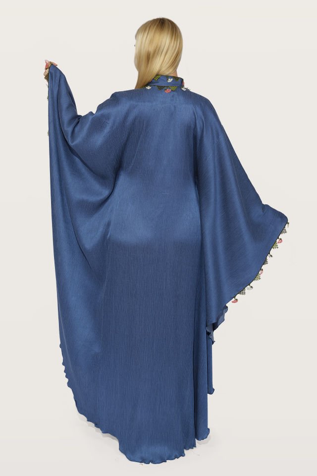 Antique Embroidered Dress on Luxury Silk Fabric