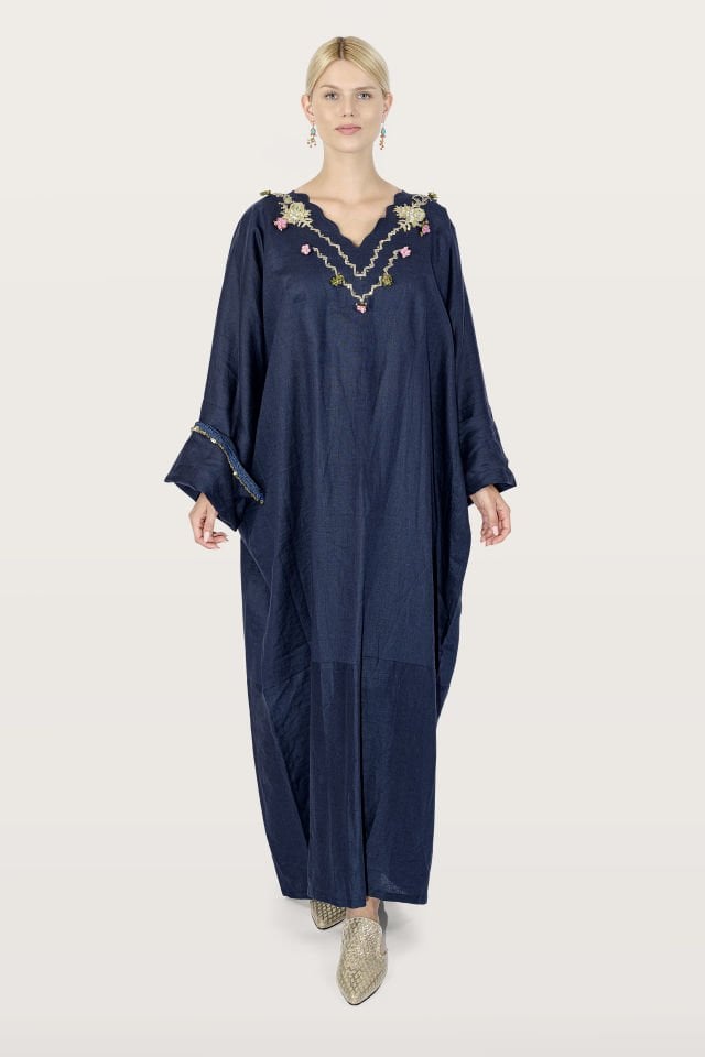 Luxurious Linen Fabric Antique Gold Piece Dress