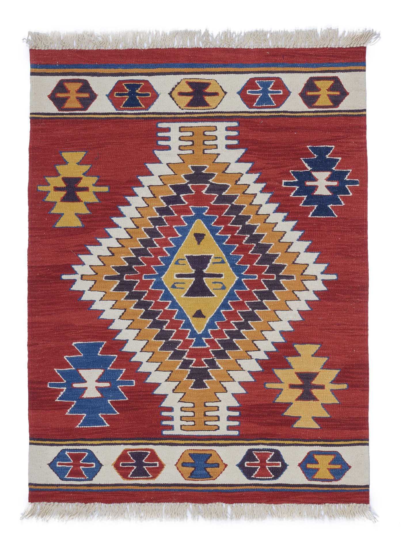 New Antique Sun Patterned Anatolian Kilim Rug