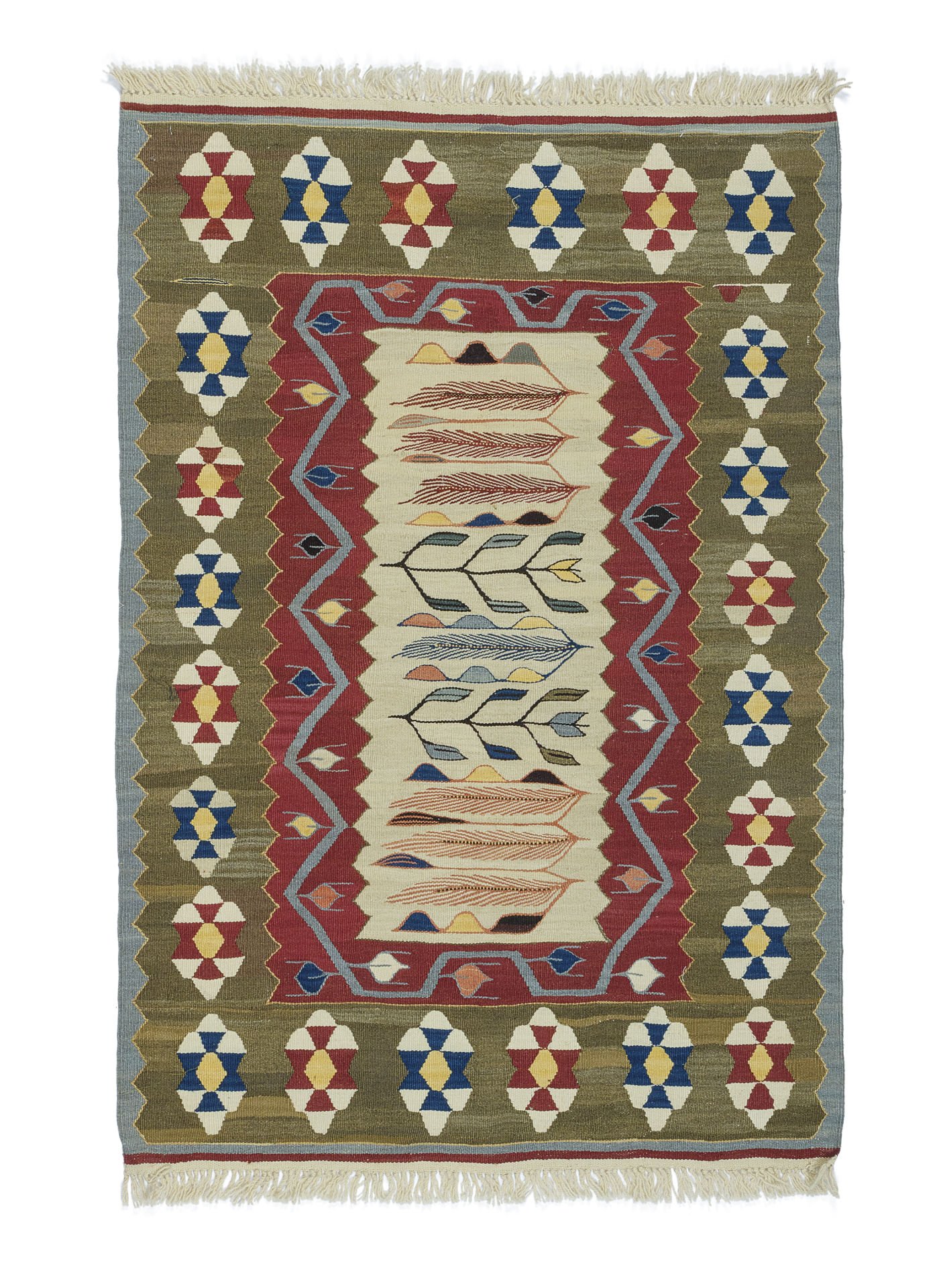 New Antique Wheat Patterned Anatolian Kilim Rug