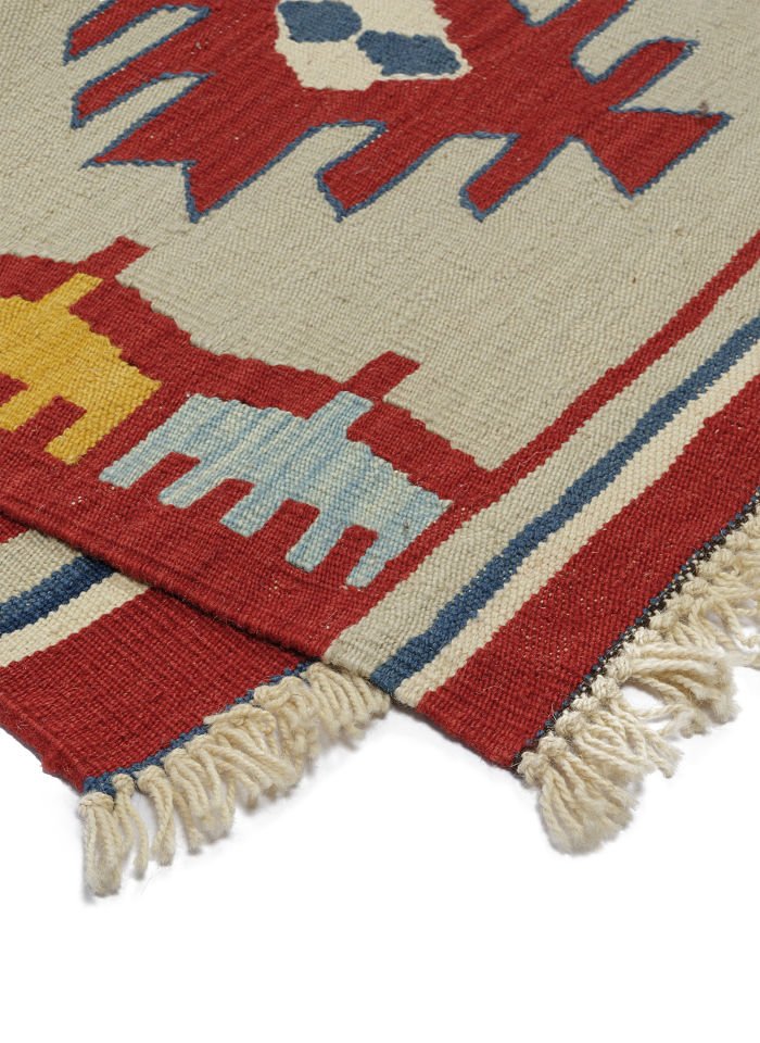 سجادة كليم أناضولية جديدة بنمط المشط العتيق