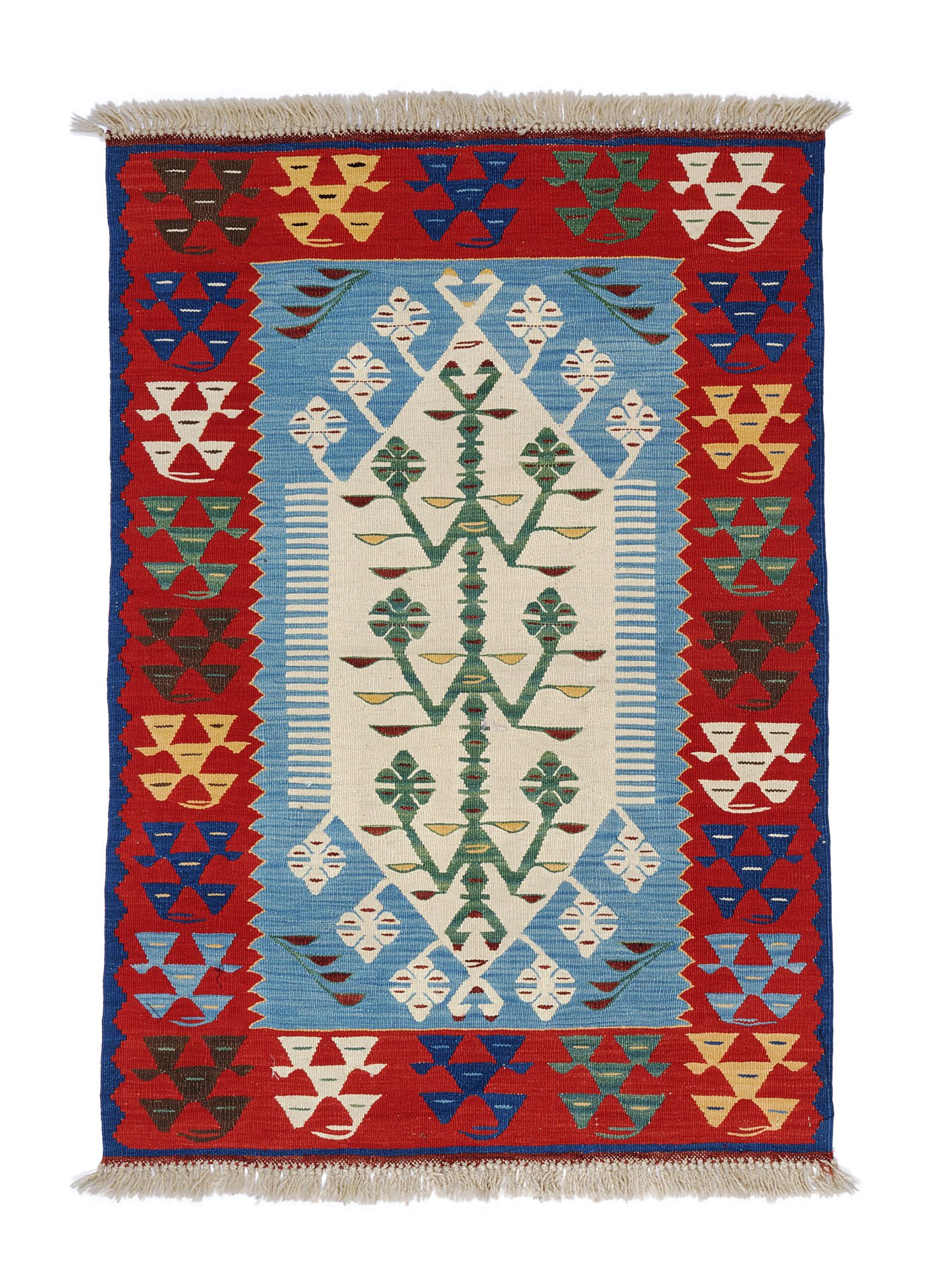 New Antique Tree Of Life Patterned Anatolian Kilim Rug