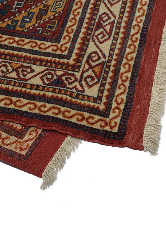 New Antique Hook Patterned Anatolian Rug