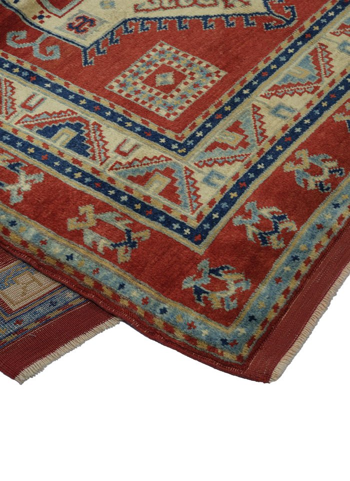 New Antique Rams Head Patterned Anatolian Rug