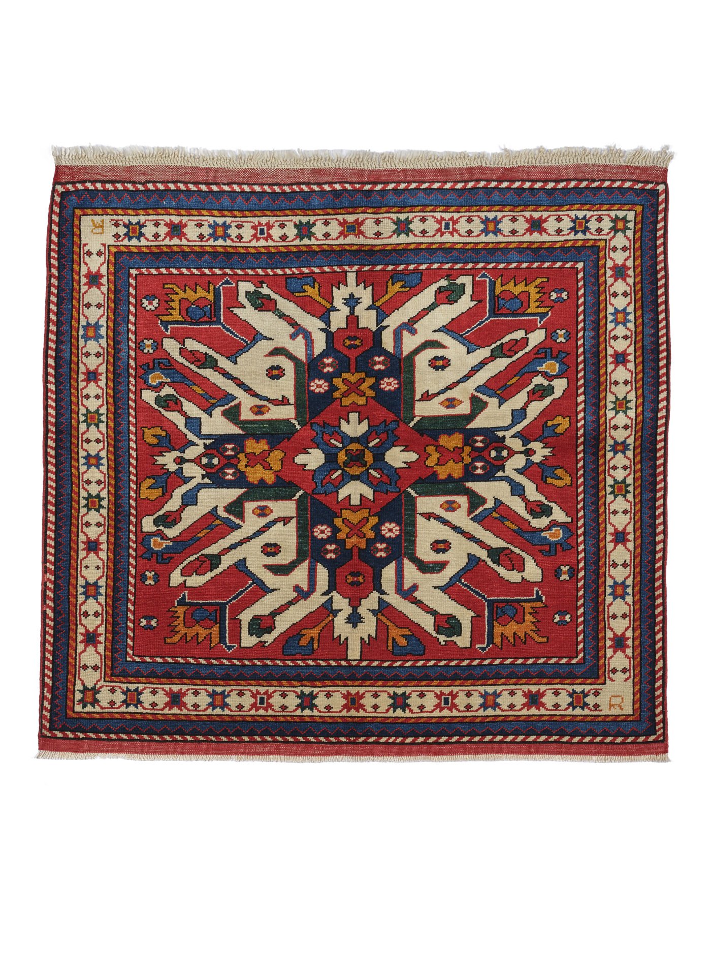 New Antique Eagle Patterned Anatolian Rug