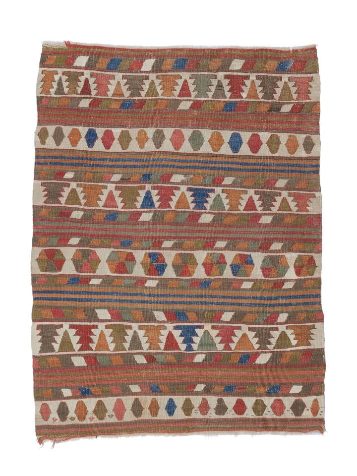 Antique Turkish Anatolian Sivrihisar Kilim Rug Fragment