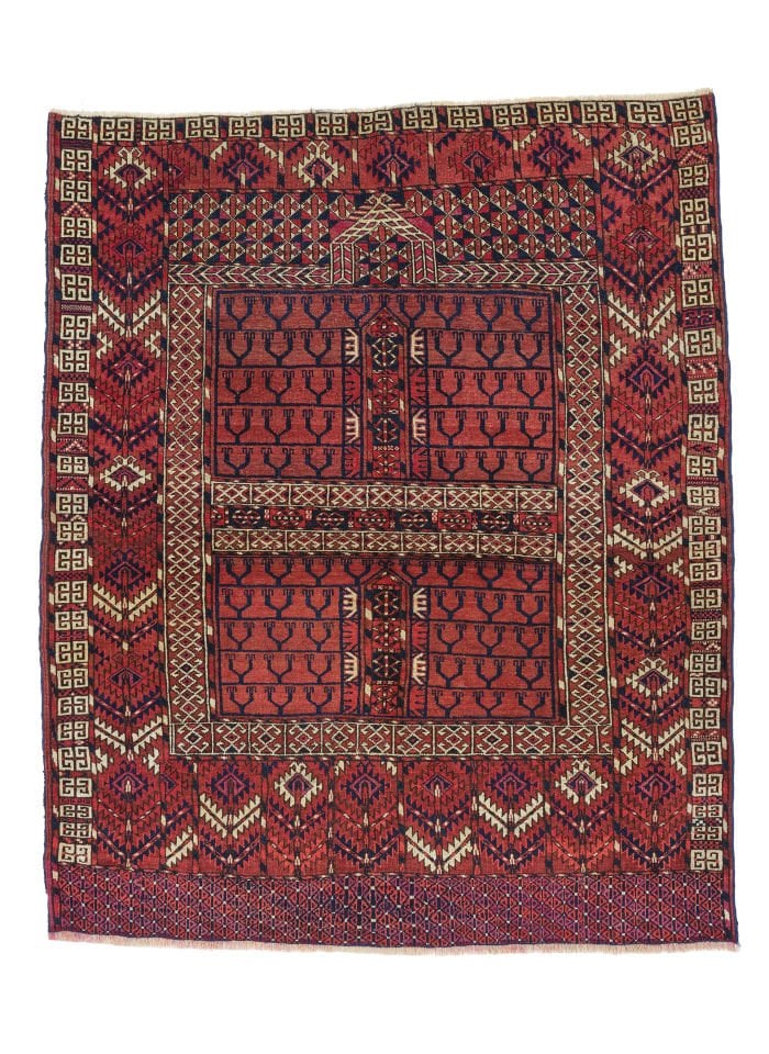 Antique Turkoman Yomut Bukhara Rug - Turkmen Tekke Ensi