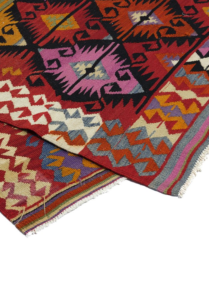 Semi Antique Turkish Kayseri Kilim Rug