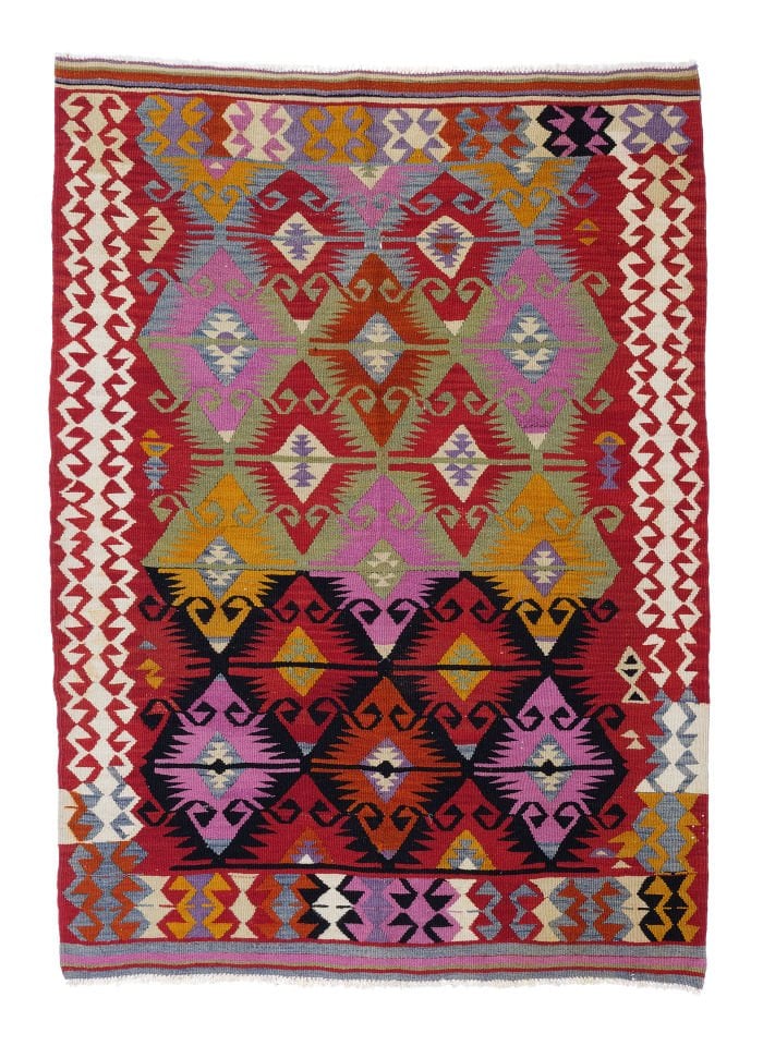 Semi Antique Turkish Kayseri Kilim Rug
