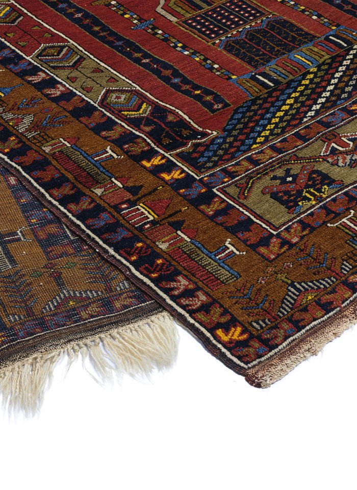 Antique Anatolian Yahyali Village Bordered Rug