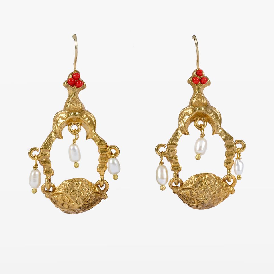 Gold Plated Pearl Earrings