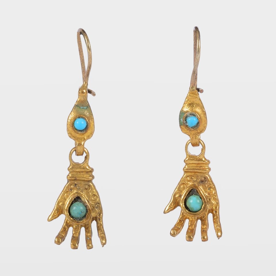 Gold Plated Hand Figured Earrings