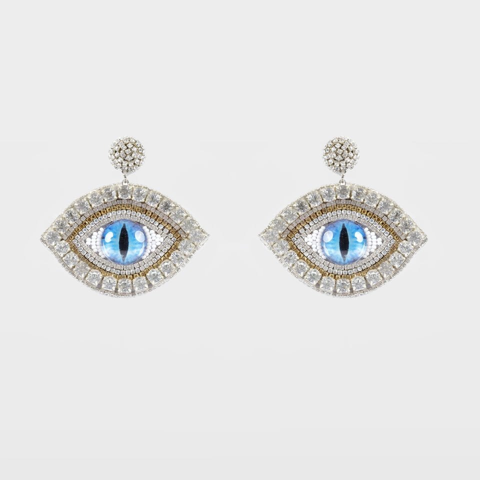 Swarovski Stone Eye Bead Earrings