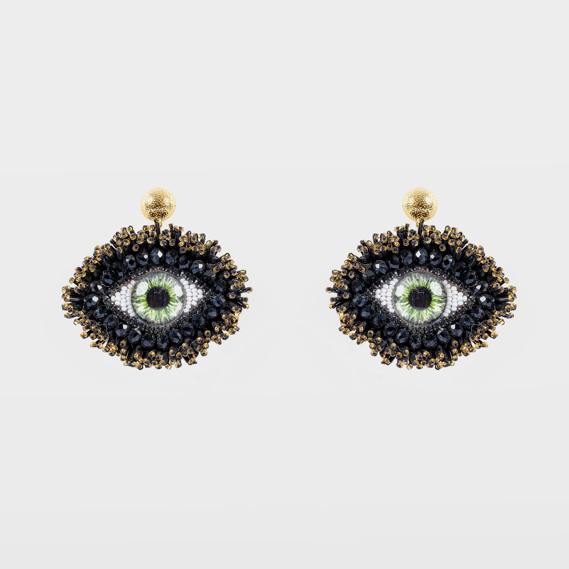 Handmade Black Eye Design Earrings