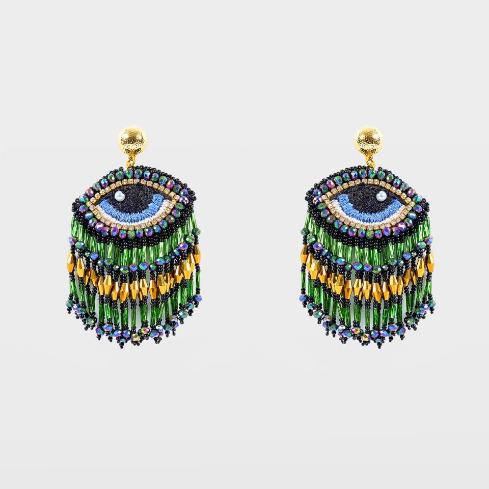 Colorful Beaded Dangling Earrings
