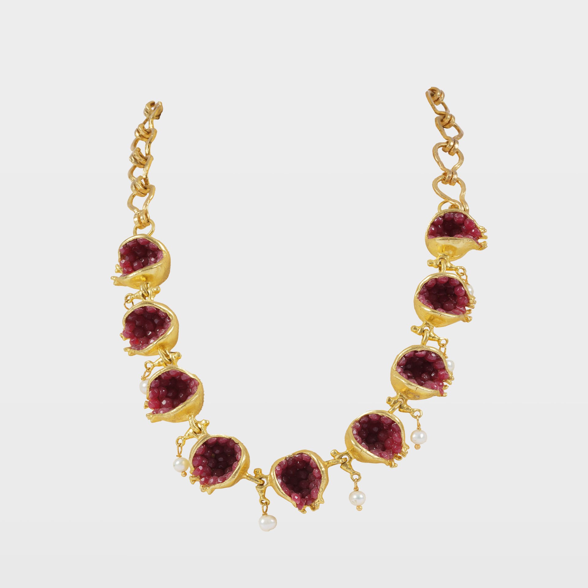 Gold Plated Necklace with Pomegranate Motif