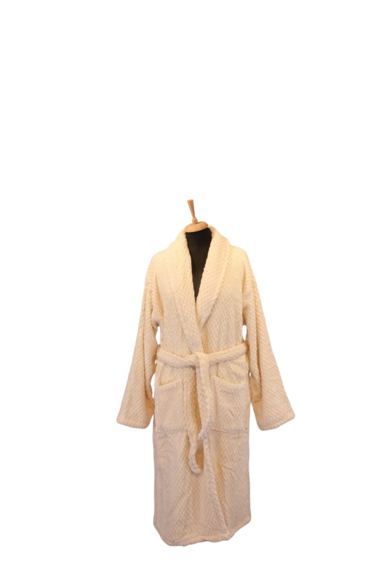 Turkish Bathrobe - Hand-Woven Turkish Cotton Cream Color Bathrobe