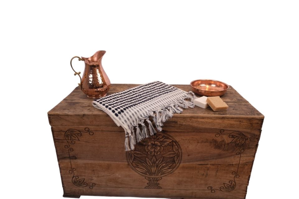 Turkish Towel - Hand-Woven Cotton Towel - Hand and Head Towel