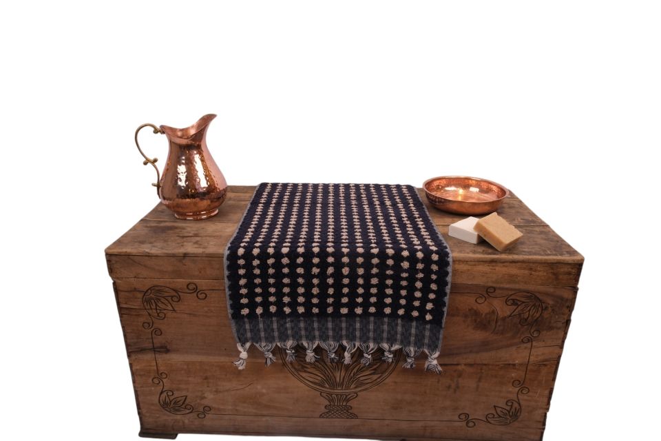 Hand-Woven Cotton Towel - Hand and Head Towel black