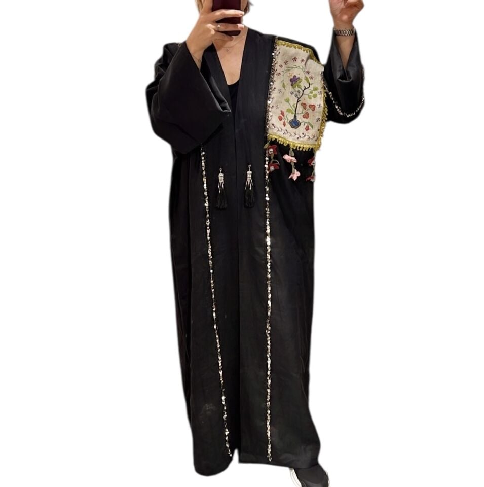 Antique Piece Black Special Design Abaya