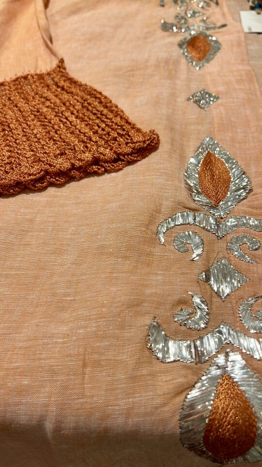 Crochet And Sarma With Silver Thread  Handmade  Abaya