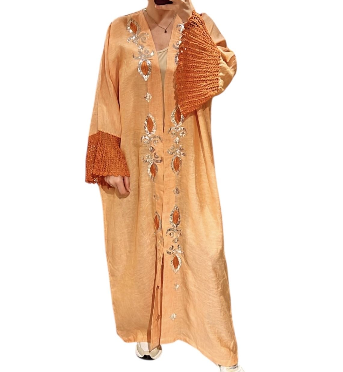 Crochet And Sarma With Silver Thread  Handmade  Abaya