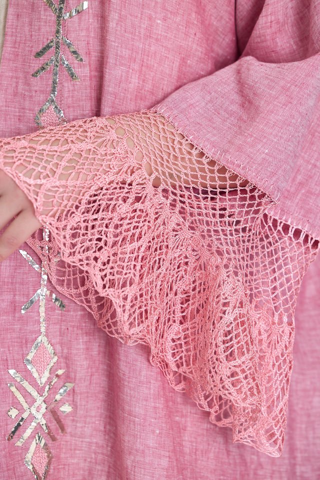 Crochet and Sarma with Silver Thread Abaya