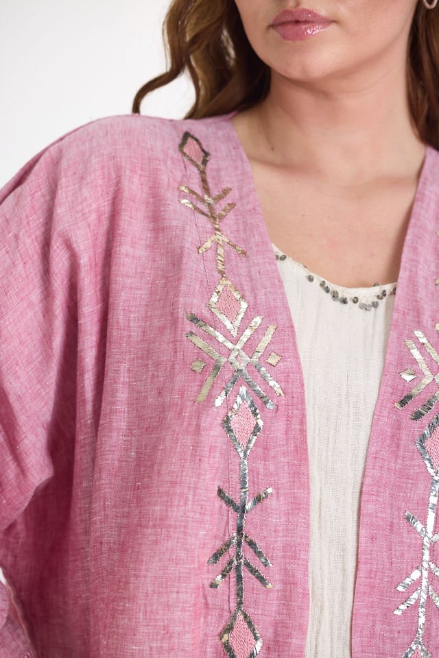 Crochet and Sarma with Silver Thread Abaya