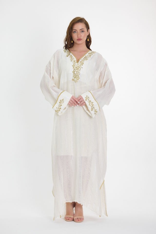 Handmade Silk Dress with Ottoman Motifs
