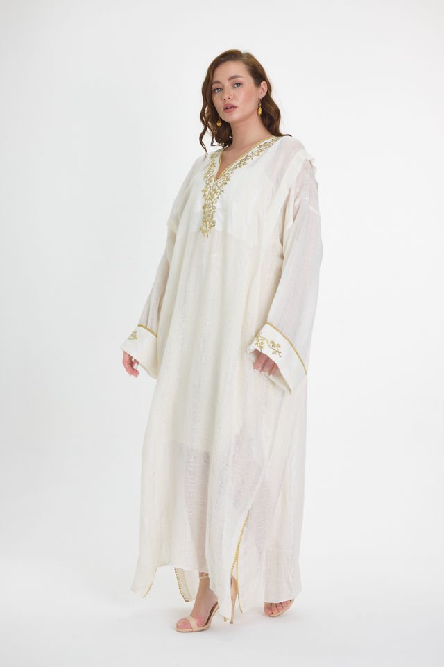 Handmade Silk Dress with Ottoman Motifs