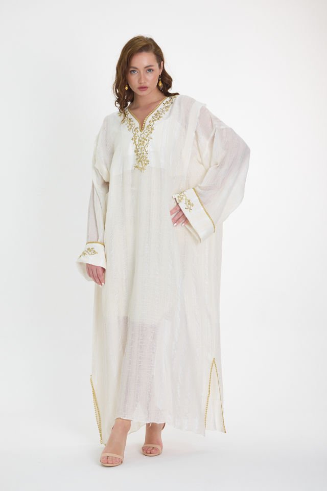 Handmade Silk Dress with Ottoman Motifs