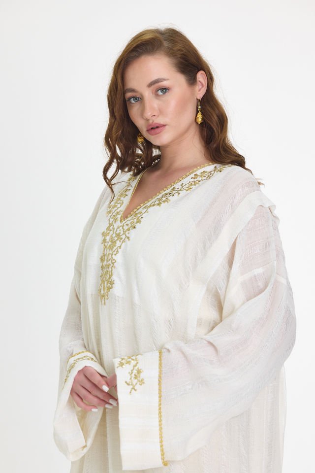 Handmade Silk Dress with Ottoman Motifs