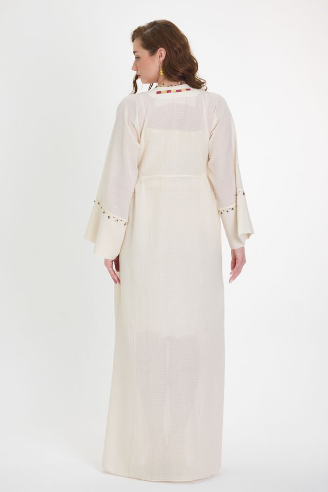 Handmade Silk Fabric Dress with Ottoman Motifs