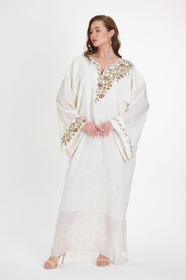 Handmade Silk Dress with Ottoman Motifs