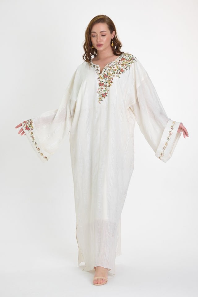 Handmade Silk Dress with Ottoman Motifs