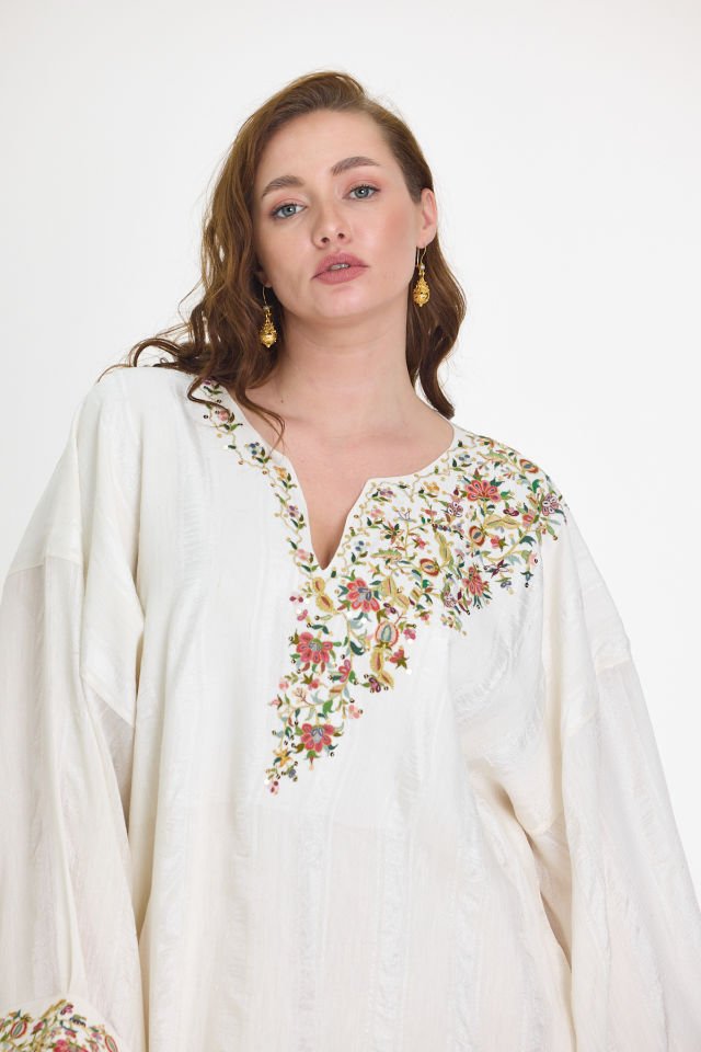 Handmade Silk Dress with Ottoman Motifs