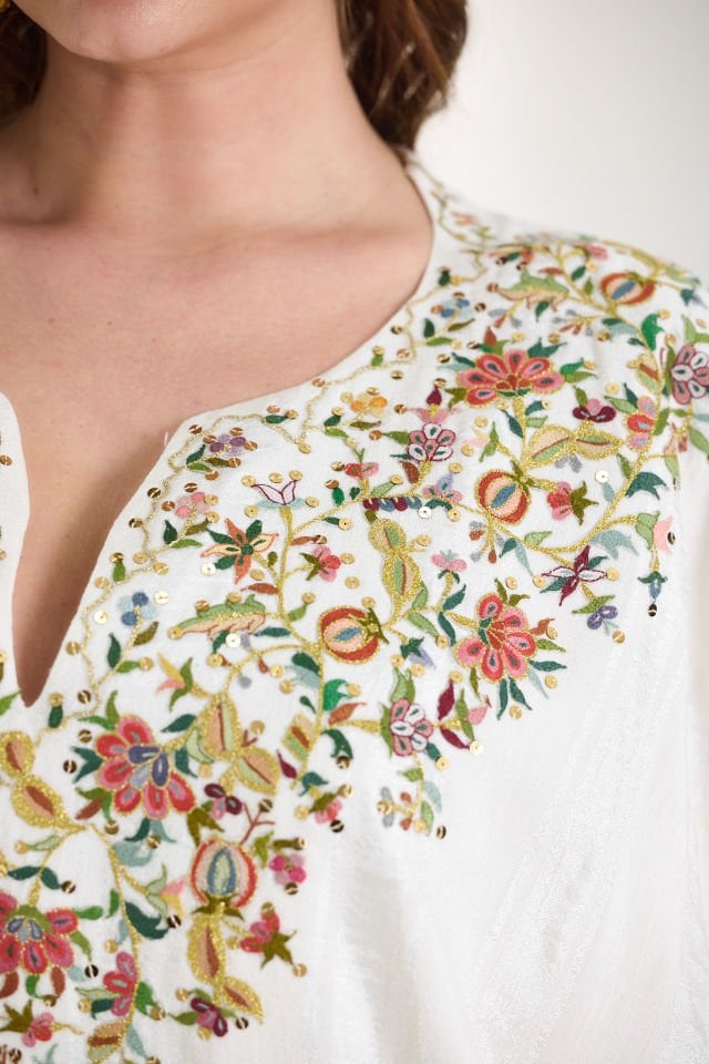 Handmade Silk Dress with Ottoman Motifs