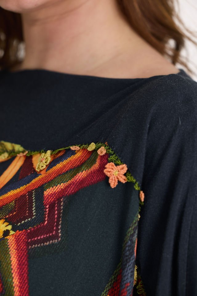 Cotton Fabric Jalabiya with Exclusive Floral Pattern & Antique Needle Lace